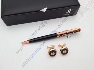 NEW High Quality Hublot Replica Cufflinks and Ballpoint  Pen Set 